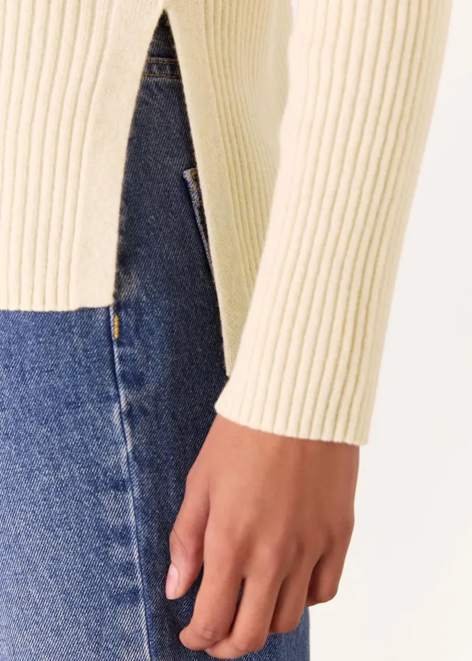 Women Knitwear and Cashmere Whistles Ivory Button Detail Longline Knit