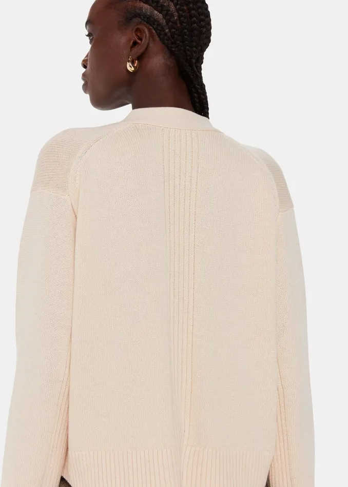 Women Knitwear and Cashmere Whistles Ivory Nina Button Front Cardigan