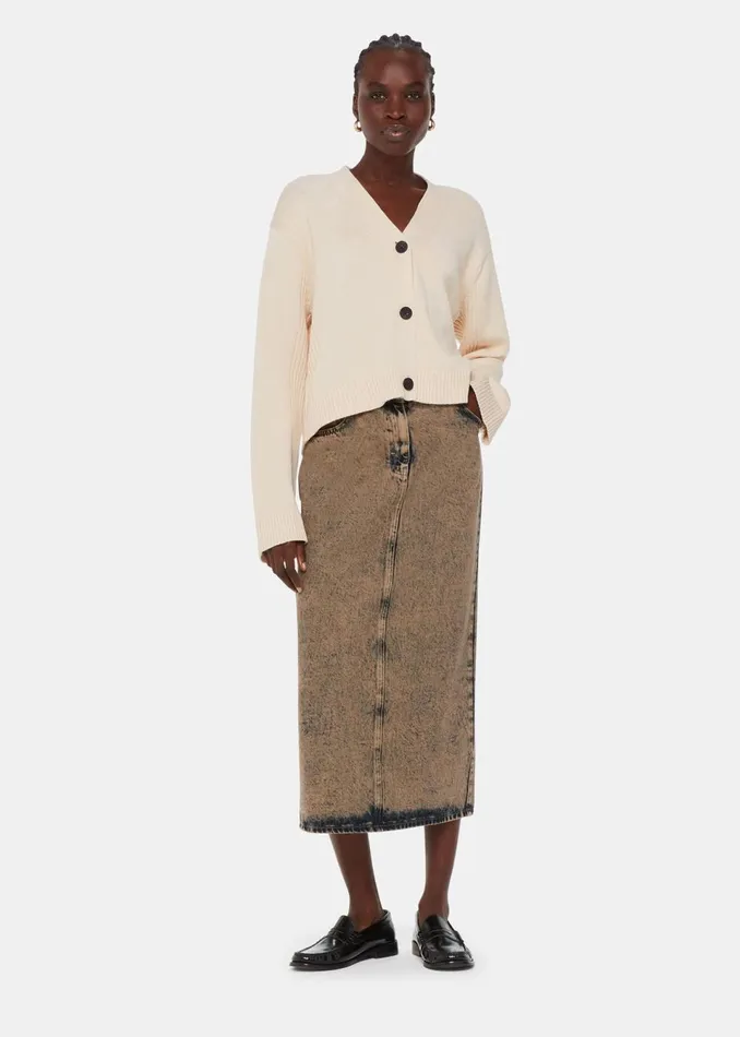 Women Knitwear and Cashmere Whistles Ivory Nina Button Front Cardigan