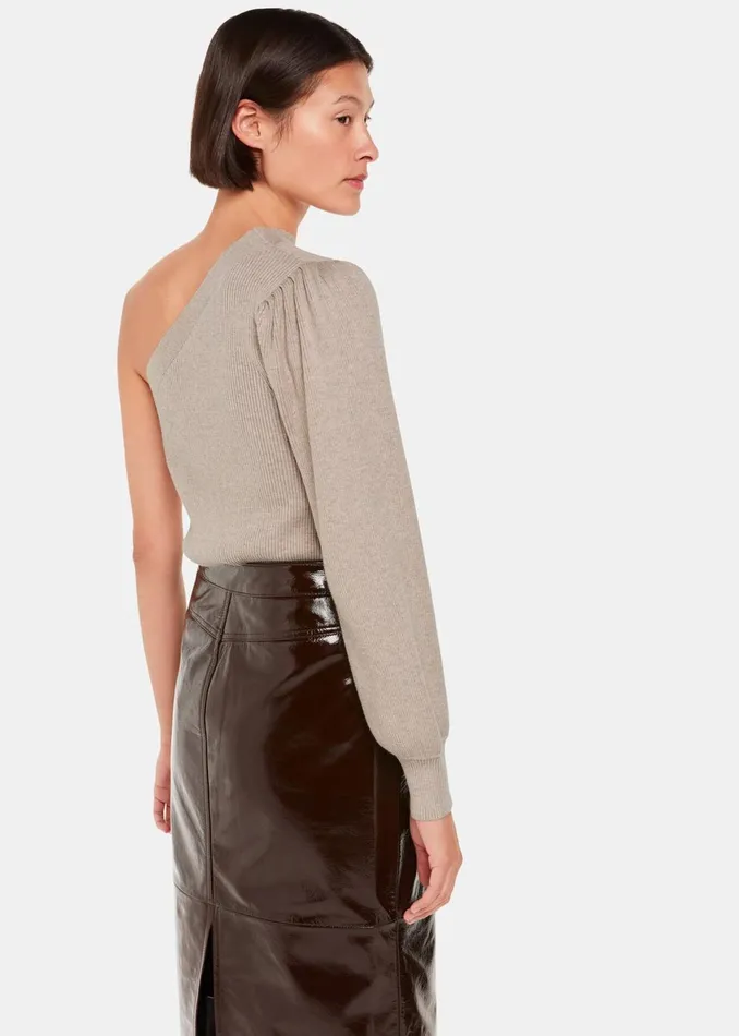 Women Knitwear and Cashmere Whistles Neutral One Shoulder Knit