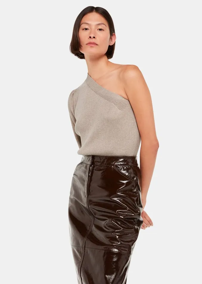 Women Knitwear and Cashmere Whistles Neutral One Shoulder Knit