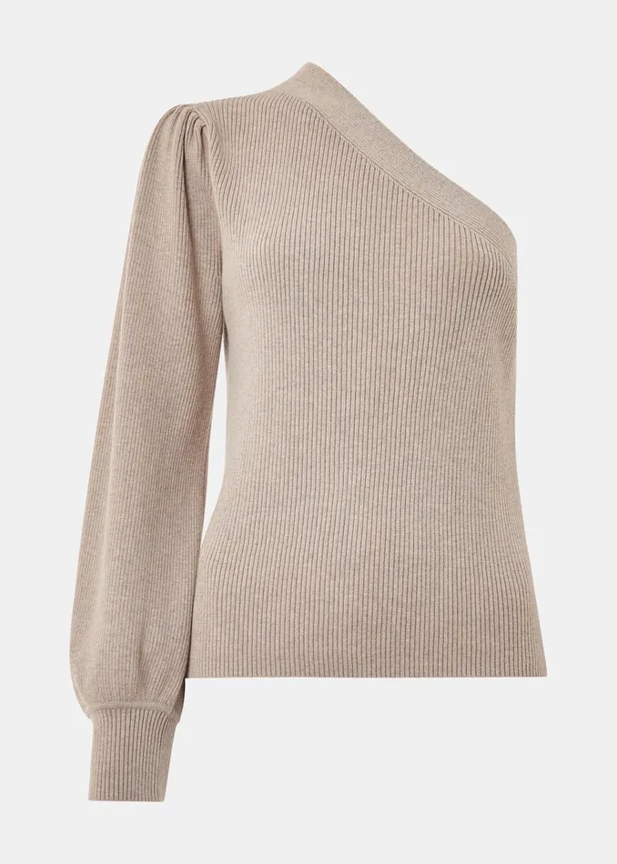 Women Knitwear and Cashmere Whistles Neutral One Shoulder Knit