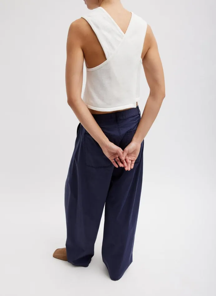 Women Knitwear and Sweatshirts Tibi Cotton Criss Cross Cropped Sleeveless Sweater White