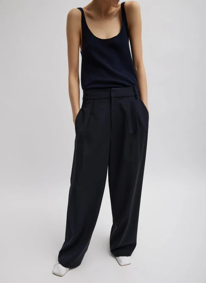 Women Knitwear and Sweatshirts Tibi Washable Cashmere Tank Sweater Navy