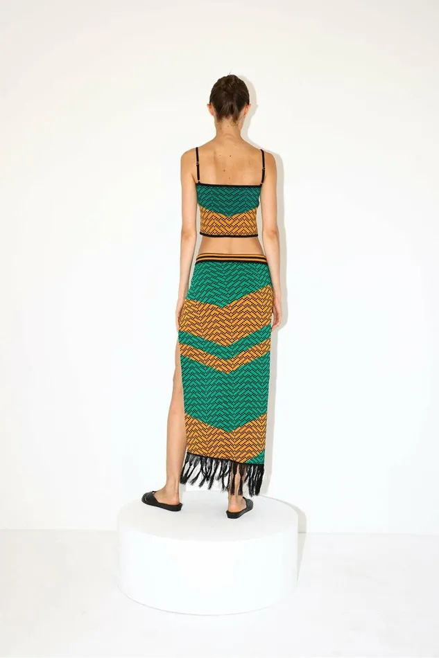 Women Knitwear DODO BAR OR Bebe Top Green Orange Combo