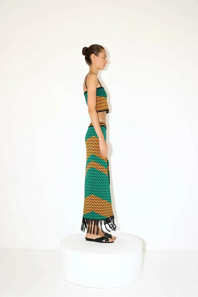 Women Knitwear DODO BAR OR Bebe Top Green Orange Combo