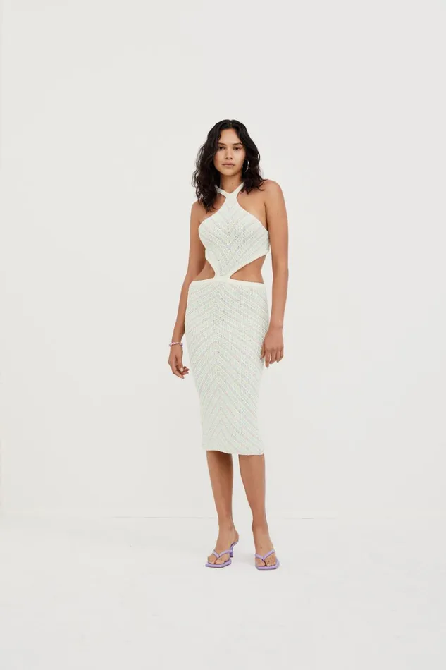 Women Knitwear For Love and Lemons Bette Cut Out Midi Dress Lavender Women Knitwear For Love and Lemons Bette Cut Out Midi Dress Lavender