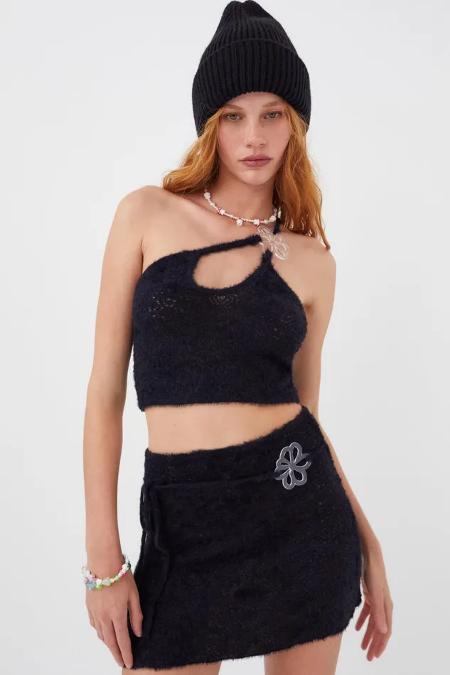 Women Knitwear For Love and Lemons Mirabel Crop Top Black