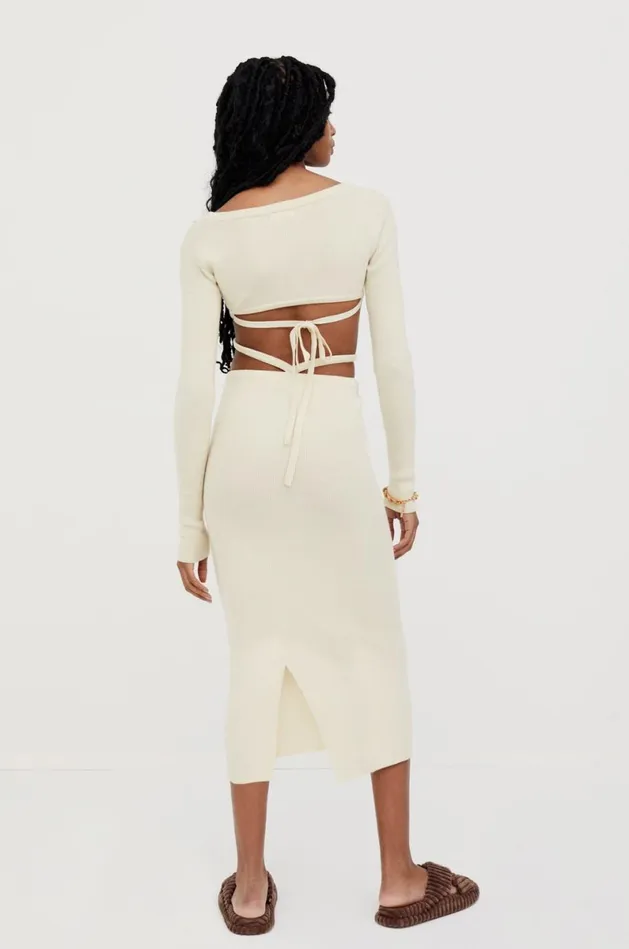 Women Knitwear For Love and Lemons Mona Midi Skirt Ivory Women Knitwear For Love and Lemons Mona Midi Skirt Ivory