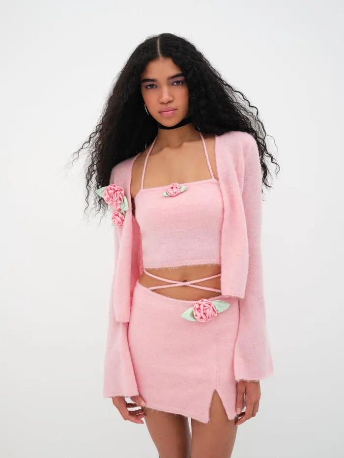 Women Knitwear For Love and Lemons Savannah Skirt Pink Women Knitwear For Love and Lemons Savannah Skirt Pink