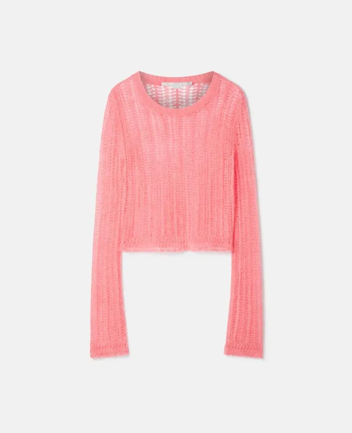 Women Knitwear Stella McCartney Airy Lace Knit Jumper Watermelon