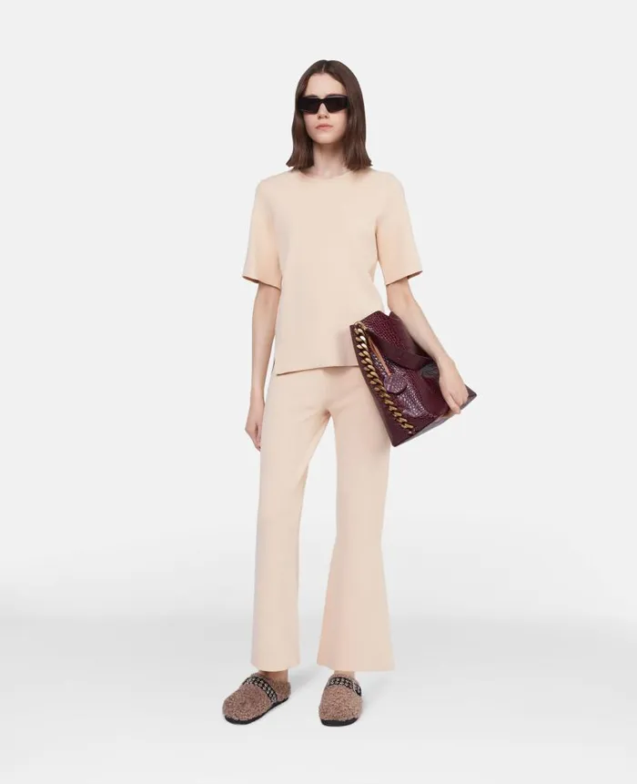 Women Knitwear Stella McCartney Boxy Short Sleeve Tshirt Oat Women Knitwear Stella McCartney Boxy Short Sleeve Tshirt Oat