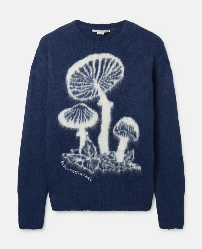 Women Knitwear Stella McCartney Mushroom Knit Jumper Navy Multicolour