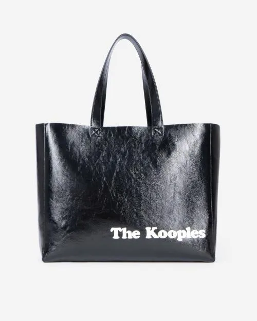 Women Large Bags The Kooples Black LeatherEffect Tote Bag Black
