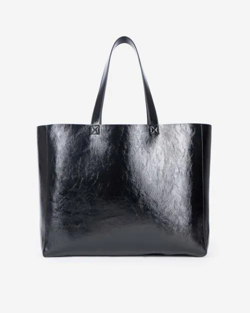 Women Large Bags The Kooples Black LeatherEffect Tote Bag Black