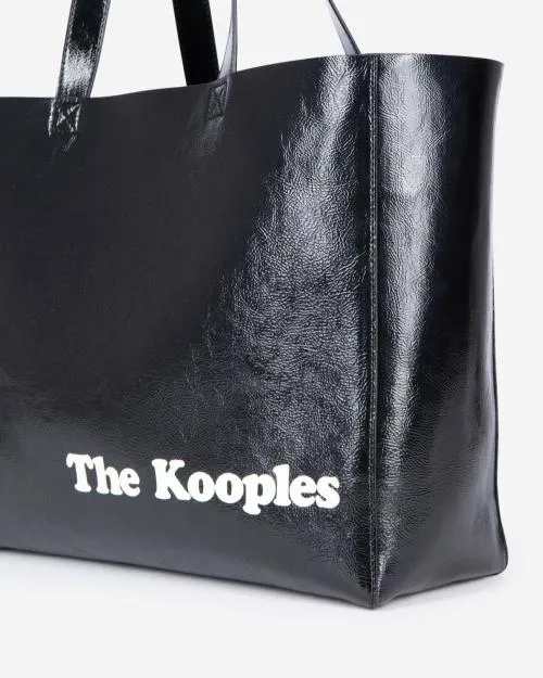 Women Large Bags The Kooples Black LeatherEffect Tote Bag Black