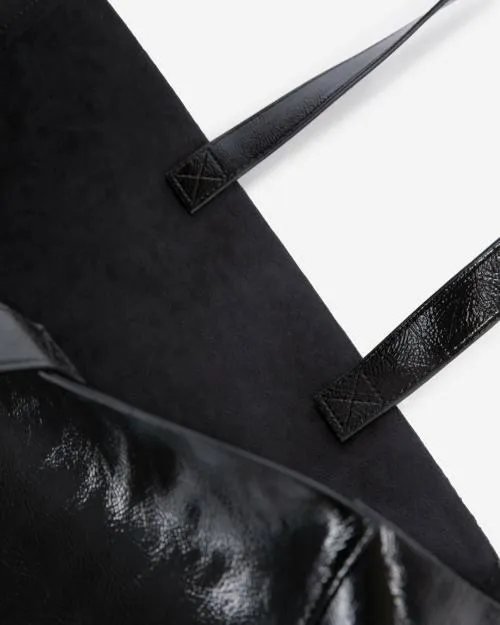 Women Large Bags The Kooples Black LeatherEffect Tote Bag Black