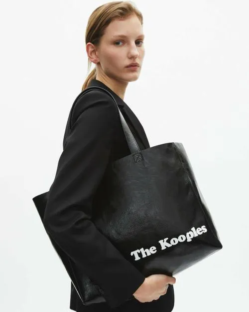 Women Large Bags The Kooples Black LeatherEffect Tote Bag Black