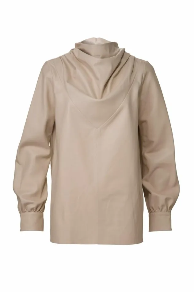Women Leather DODO BAR OR Bilbi Shirt Cream