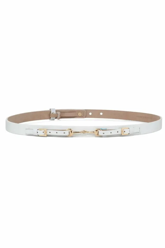 Women Leather DODO BAR OR Jil Low Waist Belt White