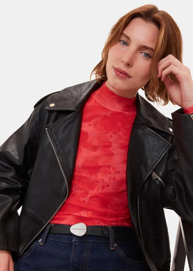 Women Leather Whistles Black Oval Buckle Belt