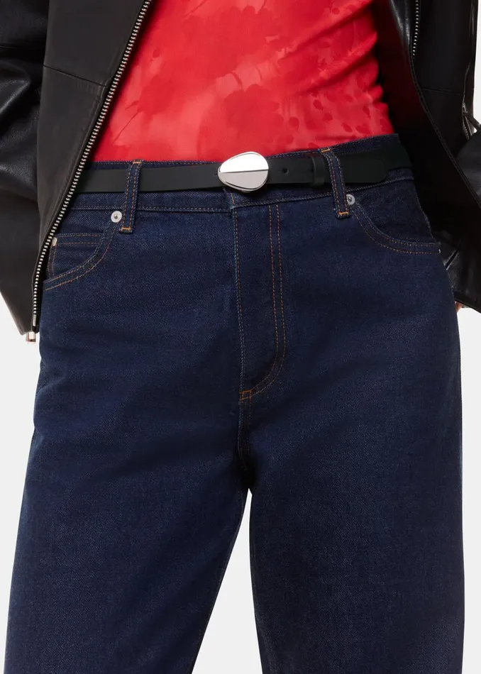 Women Leather Whistles Black Oval Buckle Belt