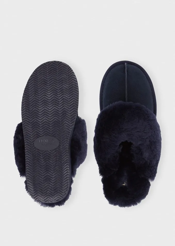Women Lillian Slipper Navy Hobbs Flats
