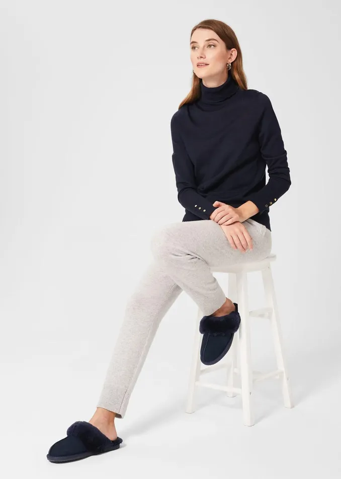 Women Lillian Slipper Navy Hobbs Flats