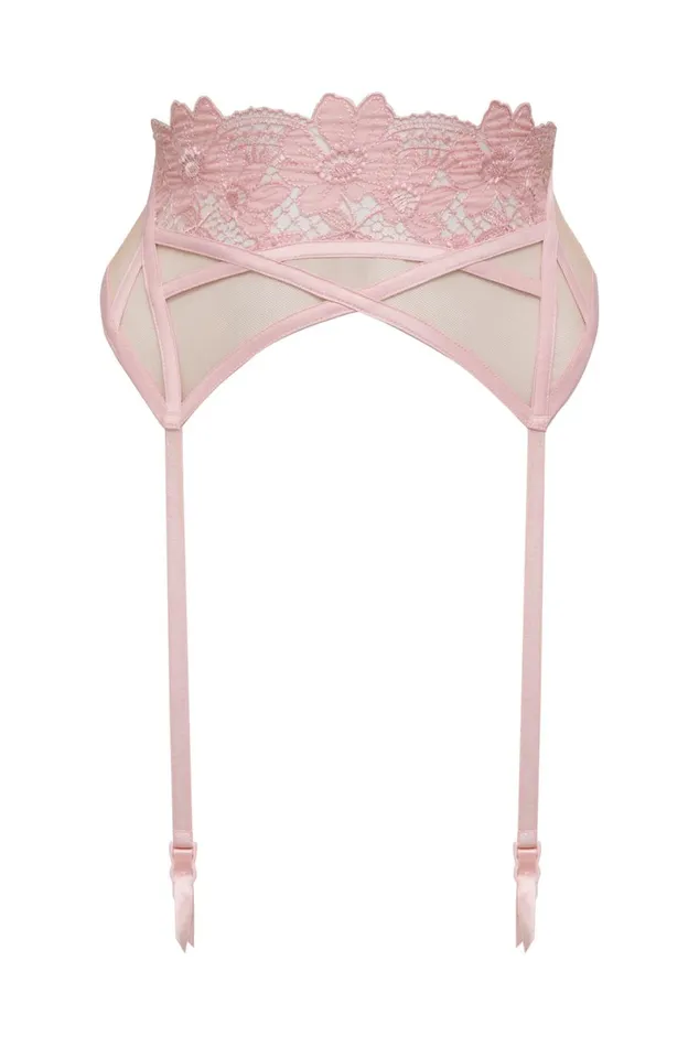 Women Lingerie For Love and Lemons Aimee Floral Garter Belt Light Pink