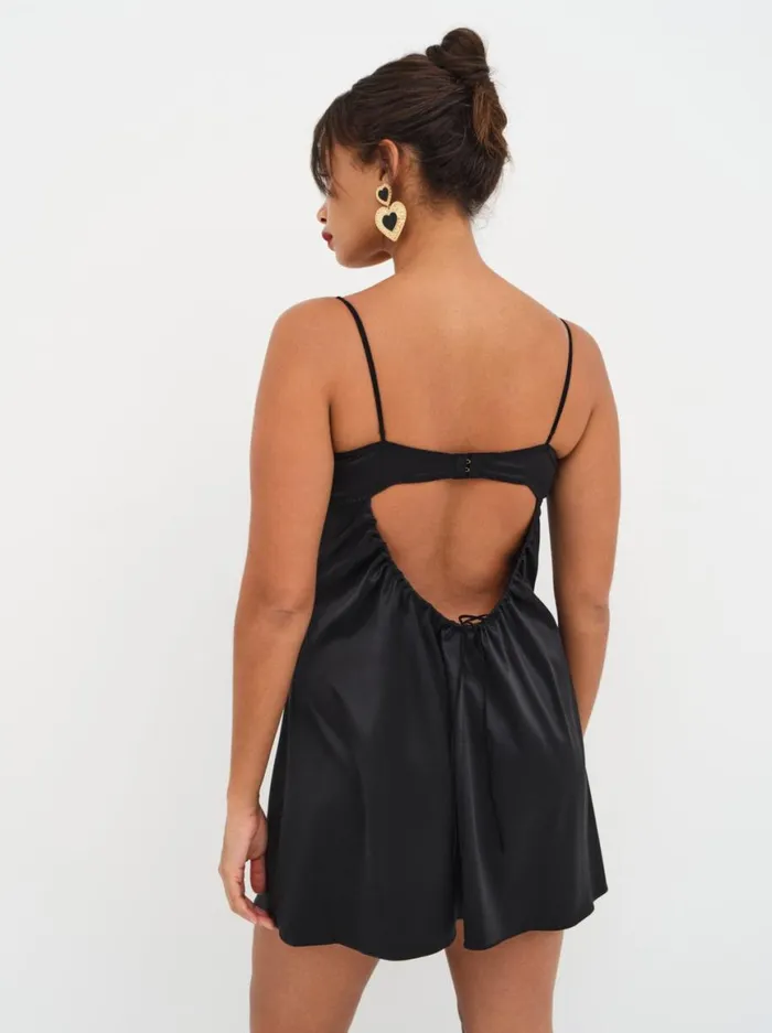 Women Lingerie For Love and Lemons Brie Slip Dress Black