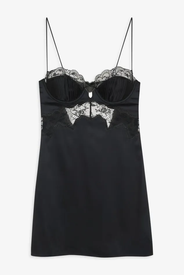 Women Lingerie For Love and Lemons Brie Slip Dress Black