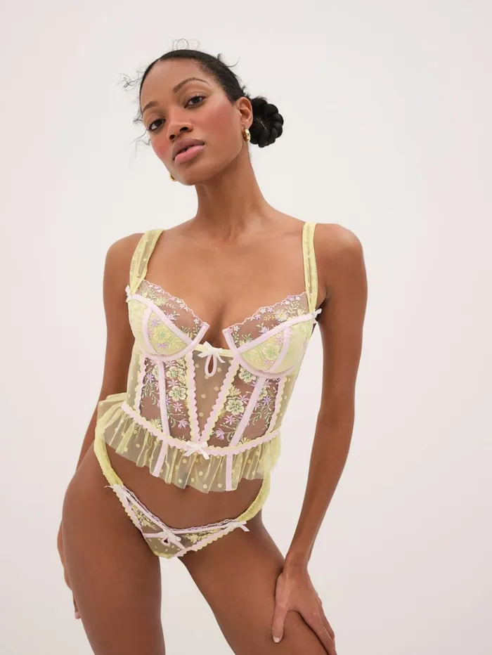 Women Lingerie For Love and Lemons Buttercup Bunches Bustier Yellow