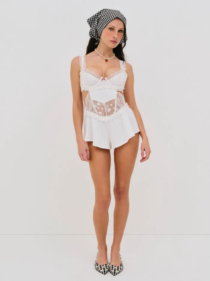 Women Lingerie For Love and Lemons Dahlia Romper White Women Lingerie For Love and Lemons Dahlia Romper White
