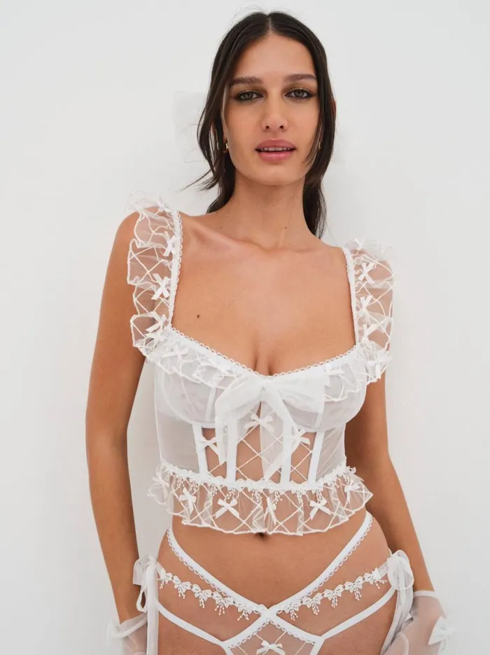 Women Lingerie For Love and Lemons Fiorella Bustier White