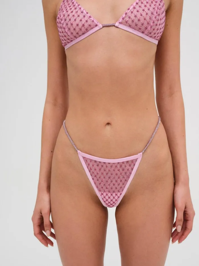 Women Lingerie For Love and Lemons Glitter Thong Panty Pink Women Lingerie For Love and Lemons Glitter Thong Panty Pink