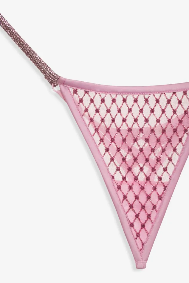 Women Lingerie For Love and Lemons Glitter Thong Panty Pink Women Lingerie For Love and Lemons Glitter Thong Panty Pink