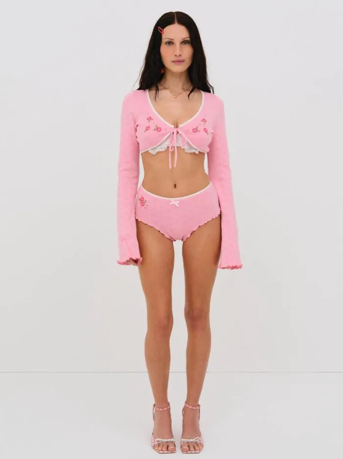 Women Lingerie For Love and Lemons Isabel Knit Short Pink