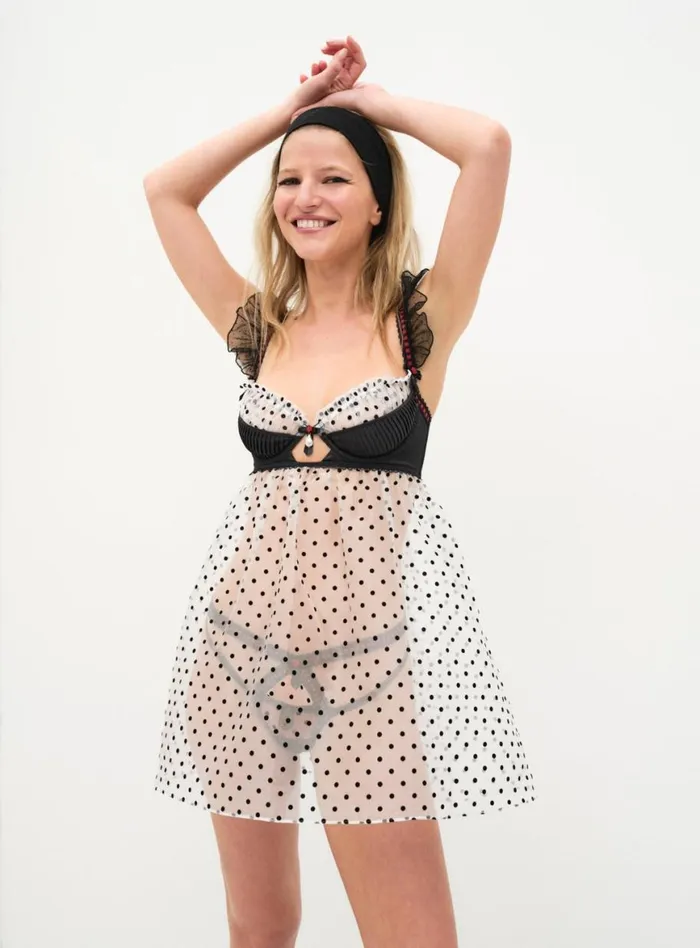 Women Lingerie For Love and Lemons Lucinda Babydoll Slip Dress Black