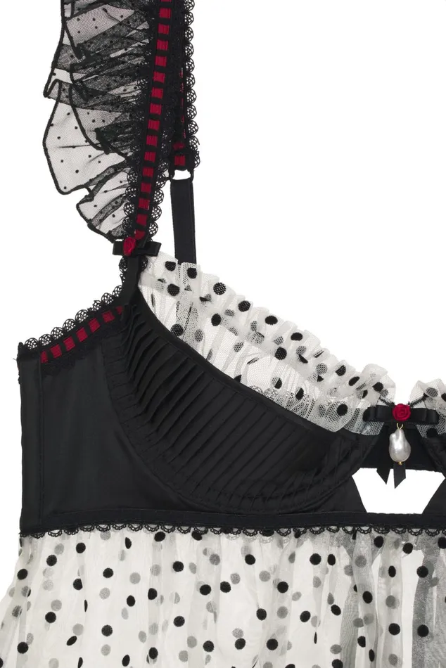 Women Lingerie For Love and Lemons Lucinda Babydoll Slip Dress Black