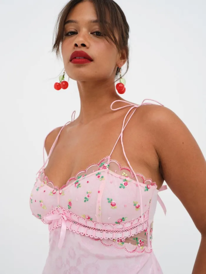 Women Lingerie For Love and Lemons Maisie Slip Dress Pink