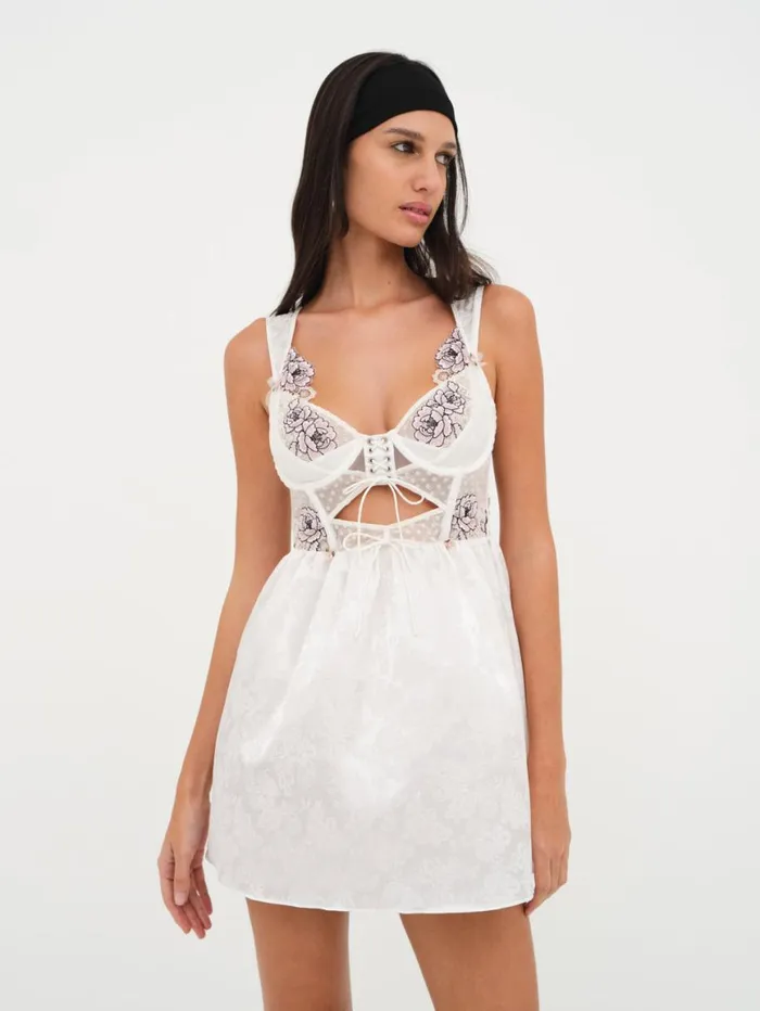 Women Lingerie For Love and Lemons Matilda Slip Dress White Women Lingerie For Love and Lemons Matilda Slip Dress White