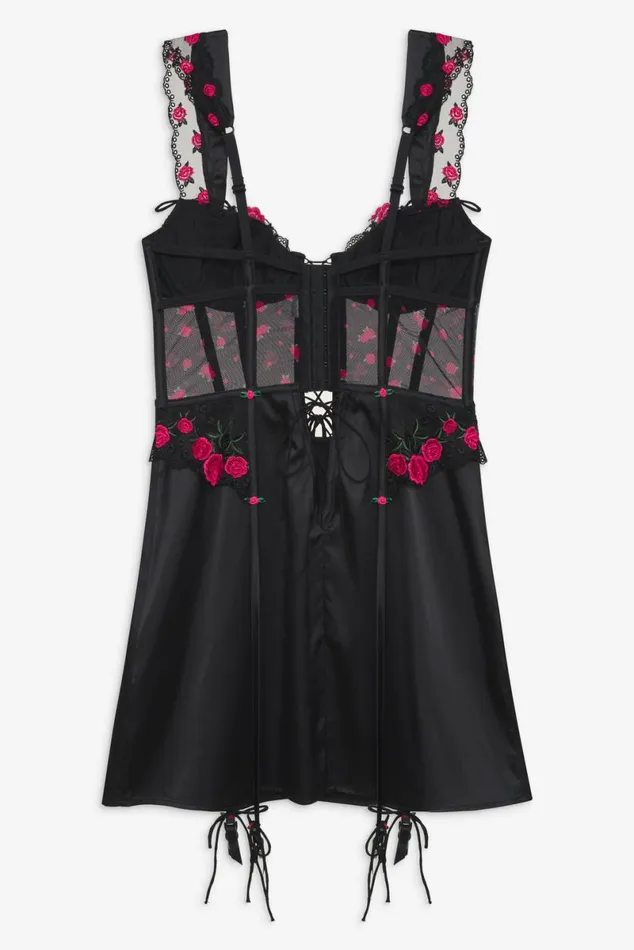 Women Lingerie For Love and Lemons Roja Slip Dress Black