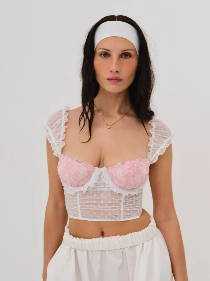 Women Lingerie For Love and Lemons Tawny Bustier White