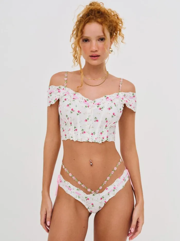 Women Lingerie For Love and Lemons Xander Thong Panty White