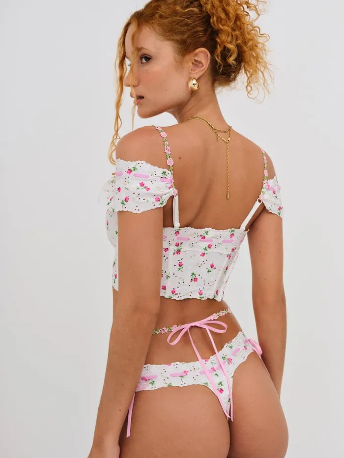 Women Lingerie For Love and Lemons Xander Thong Panty White Women Lingerie For Love and Lemons Xander Thong Panty White