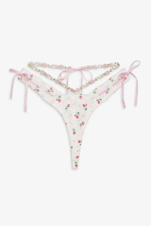Women Lingerie For Love and Lemons Xander Thong Panty White Women Lingerie For Love and Lemons Xander Thong Panty White