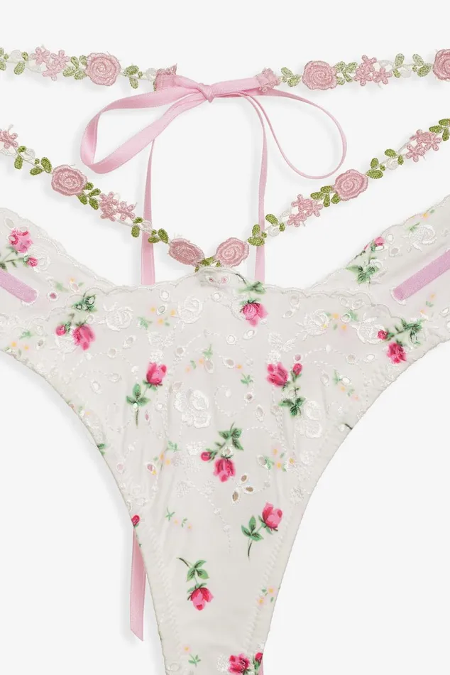 Women Lingerie For Love and Lemons Xander Thong Panty White Women Lingerie For Love and Lemons Xander Thong Panty White