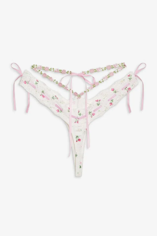 Women Lingerie For Love and Lemons Xander Thong Panty White Women Lingerie For Love and Lemons Xander Thong Panty White