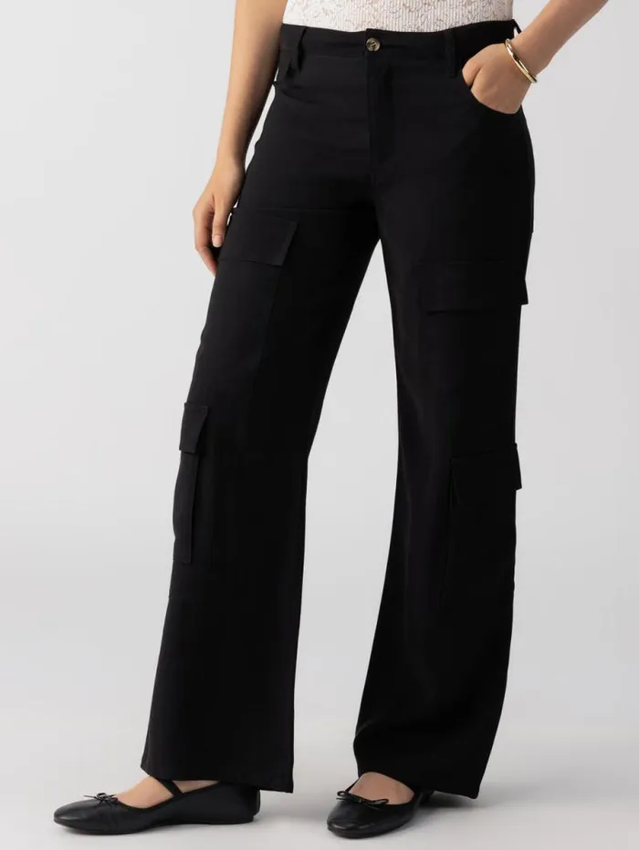 Women Low Slung Y2K Standard Rise Cargo Pant Black Sanctuary Clothing Pants