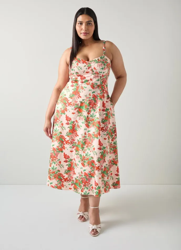 Women Lucy Neon Garden Organic Cotton Sun Dress Pink LKBennett Dresses